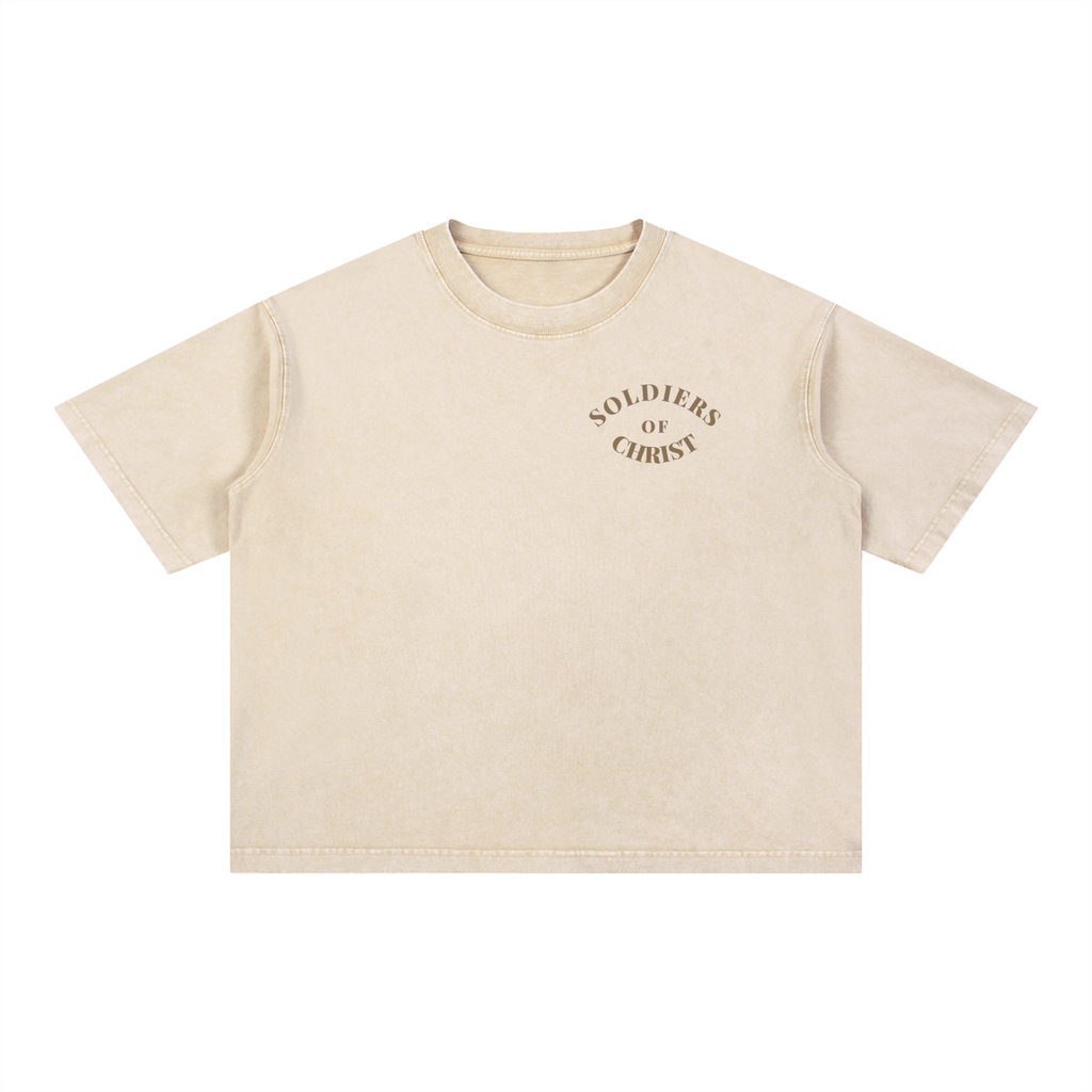 Soldiers of Christ  Wash Boxy Cotton T-Shirt
